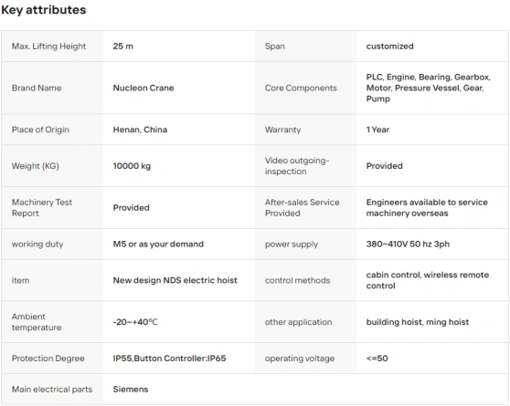 List of Product Parameters for New Chinese style Crane.webp List of Product Parameters for New Chinese style Crane.webp