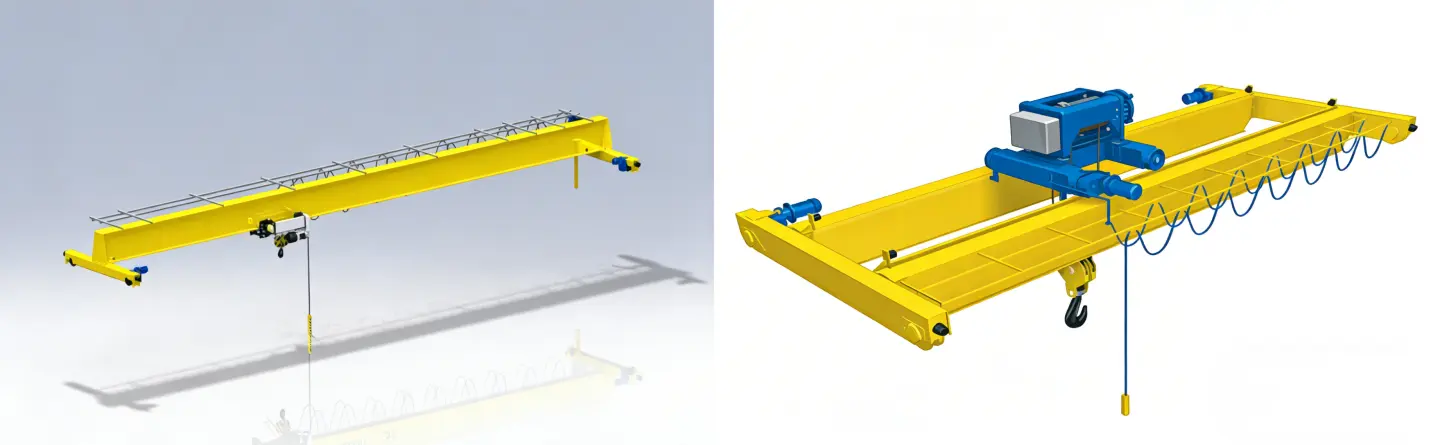 Single Girder and Double Girder Overhead Crane.webp